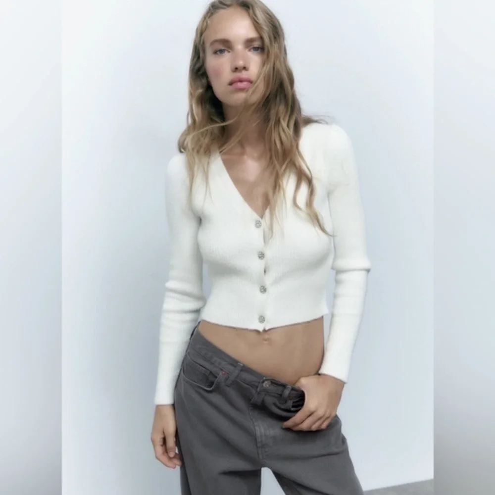 ZARA Jewel button knit cardigan 9598 197 - Picture 12 of 16